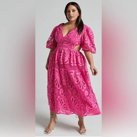chinese dress ladies Olivia Pink Bodycon Short Lace Dress